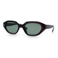 thumbnail image 4 of Retro Vintage Style Hipster Beveled Plastic Geometric Cat Eye Sunglasses Brown - Green, 4 of 8