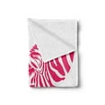 thumbnail image 2 of Pink Zebra Soft Flannel Fleece Throw Blanket, Zebra Couple Heads in the Shape of Heart Love Wedding Celebration, Cozy Plush for Indoor and Outdoor Use, 50" x 70", Pink Black White, by Ambesonne, 2 of 5