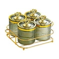 thumbnail image 1 of Tarro de almacenamiento de alimentos Bandeja para condimentos Multiusos con soporte Bandeja para refrigerios con tapa para 4 cuencos verdes, 1 of 9
