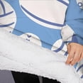 thumbnail image 3 of Oversized Wearable Blanket Hoodie,Baseball Football Pattern Sherpa Blanket Hoodie with Super Pockets,Super Warm Fuzzy Pullover for Women & Men, 3 of 6