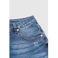 thumbnail image 5 of Women's Medium Wash Distressed Bootcut Jeans, Low Rise Slim Fit Western Denim Pants, 5 of 6