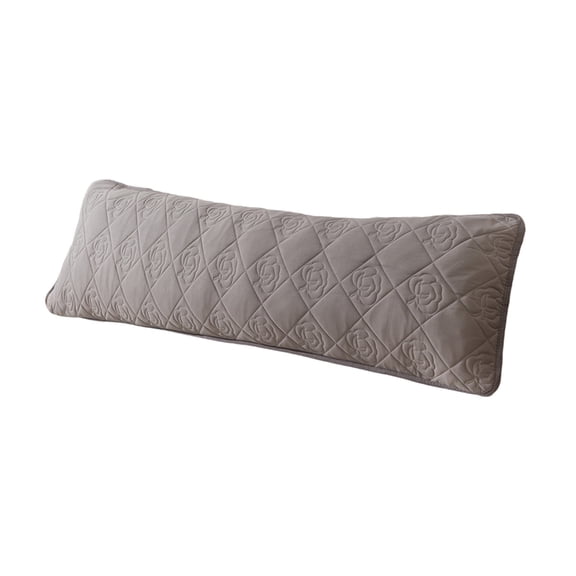 Luoshdecor Quilted Single Body Pillow Cover 19“x47" with Zipper ,Flower Embossing Pillowcase for Bed Couch
