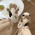 thumbnail image 5 of Women's Fuzzy Warm Slippers, Cartoon Cow Pattern Cozy Non-Skid Comfy Home Floor Slippers Shoes, 5 of 8