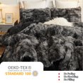 thumbnail image 4 of LIFEREVO Luxury 3 Piece Shaggy Black Ombre Marble Print Duvet Bedding Set, King, 4 of 7