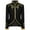 Black, variant on Men's Fashion Halloween Retro Style Tops Slim Fit Stitching Suit Gold Embroidered Court Zipper Jacket for Dinner, Prom, Wedding