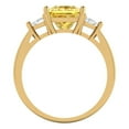thumbnail image 4 of 2.32 ctw 3 Stone Anniversary Ring for Women | Princess Cut Natural Citrine | Hyperallergenic Solid 14K Yellow Gold, 4 of 5