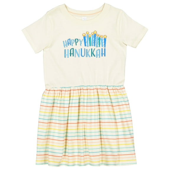 Inktastic Happy Hanukkah with Candles Girls Toddler Dress