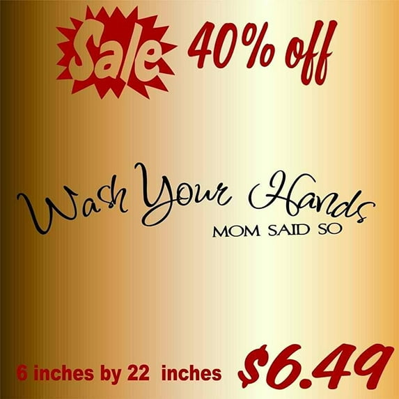New Wall Ideas Wash Your Hands 6"X22"