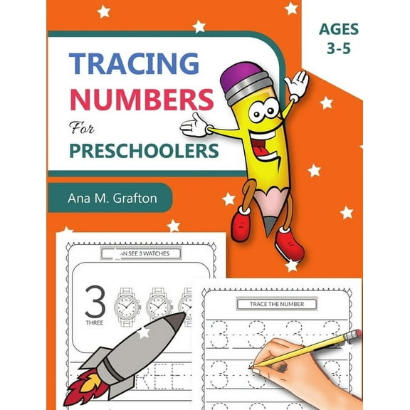 Tracing Numbers for Preschoolers Ages 3-5: Number Tracing Practice Workbook for Preschoolers and Kids ages 3-5, Number w