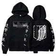 thumbnail image 1 of Sudadera con capucha de ataque a los Titanes para hombre y mujer, ropa con estampado de Anime de Levi, Kyojin No Shingeki, Jersey Harajuku de talla grande, 1 of 1