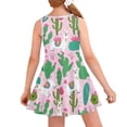 thumbnail image 2 of Renewold Skin Friendly Sleeveless Sundress Tank Dress Alpaca Cactus Basic Skater Dress for Kids Spring Summer Going Out Tour Playwear Teens Girl Casual Dress Size 7-8, 2 of 6