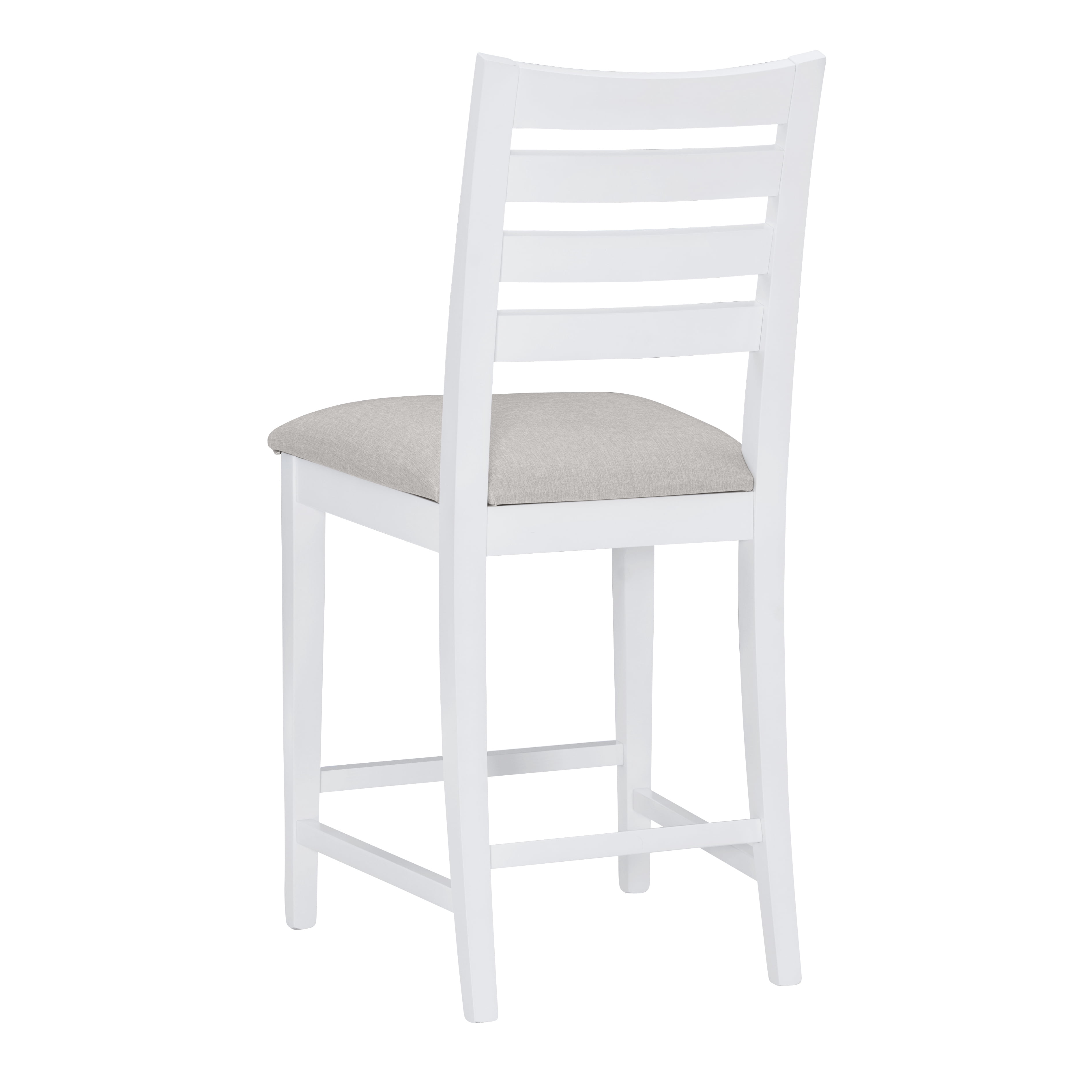 Linon Holdrege 22" High Back Counter Stools, Set of 2, White/Light Gray Faux Leather