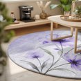 thumbnail image 3 of Round Rugs 6Ft, Purple Spring Floral Round Area Rug Washable Indoor Throw Carpet, Vintage Luxury Botanical Soft Non Slip Circle Rug for Office Cabinet Home Decor Aesthetic, 3 of 8
