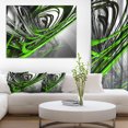 thumbnail image 1 of Fractal 3D Green Silver Stripes - Abstract Canvas Art Print, 1 of 3