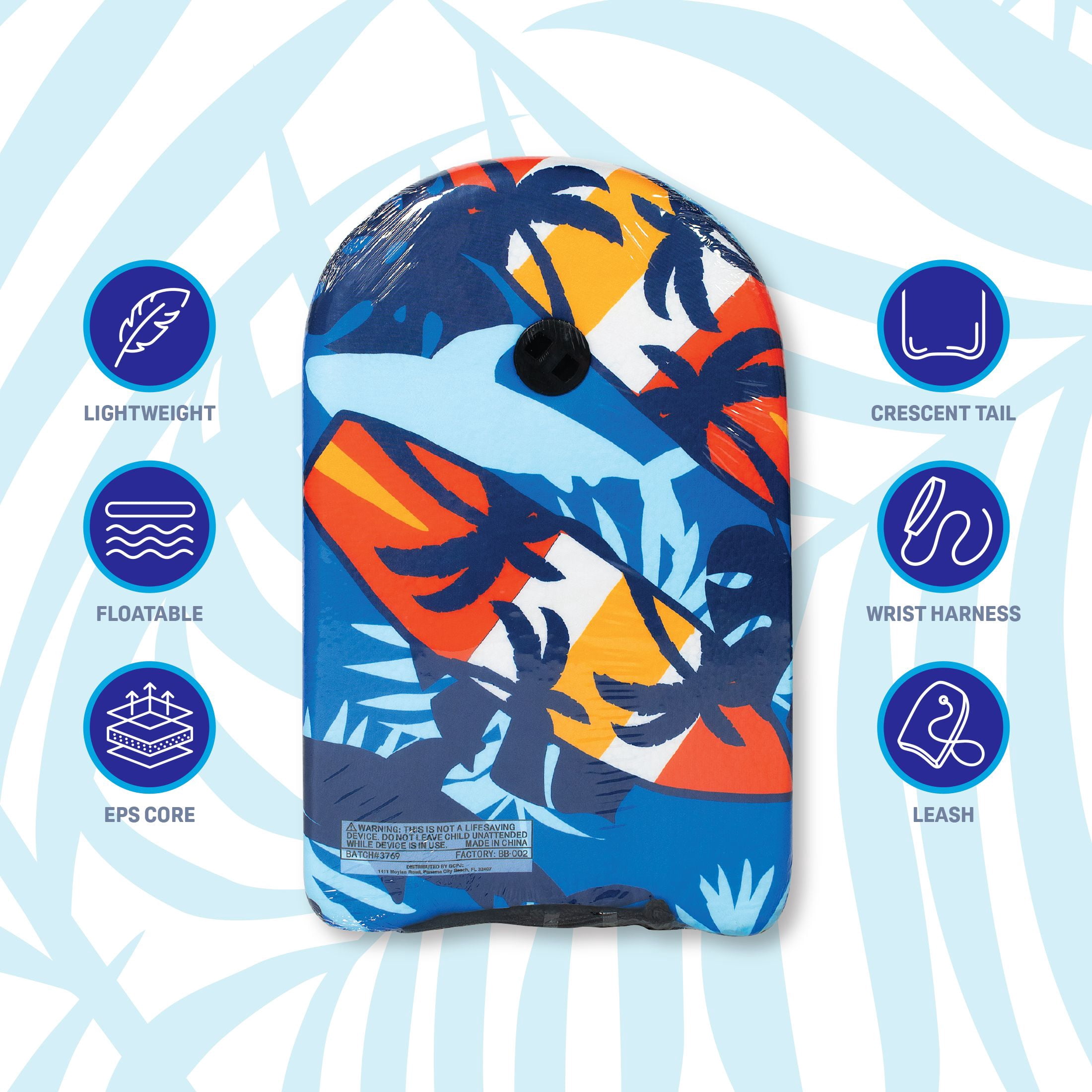 Bluewater Beach 18" Foam Bodyboard Ages 3+, Surfboards Print