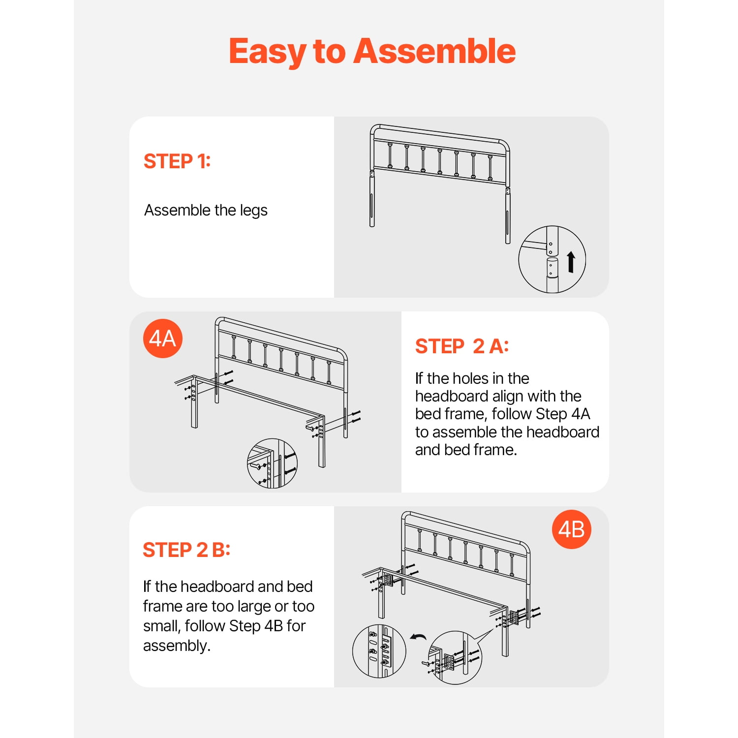 KFFKFF Queen Size Headboard, 59.65 x 40.55 inches Metal Headboard with Height Adjustable,   Sturdy Headboard Suitable for Bedrooms, Hotel, Guesthouse