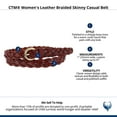 thumbnail image 4 of CTM  Leather Braided Skinny Casual Belt (Women), 4 of 4
