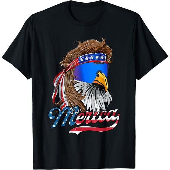 Eagle Mullet Sunglasses Merica 4Th Of July Usa Independence Flag T-Shirt