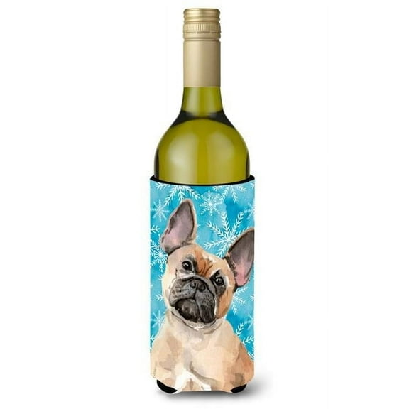 Fawn French Bulldog Winter Wine Bottle Beverge Insulator Hugger