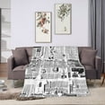 thumbnail image 6 of ZNDUO Lightweight Microfiber Bed Blanket, Vintage Newspaper Pattern Super Soft Flannel Cozy Throw Blankets, 40"x30", 6 of 8