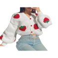 thumbnail image 3 of Cardigan en Tricot pour Femmes à Simple Boutonnage, Col en V, Manches Longues, 3 of 9