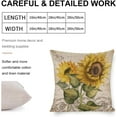 thumbnail image 3 of Set of 4 Sunflower Outdoor Decorative Throw Pillow Covers 18x18 Inch,Vintage Sunflower Linen Square Cushion，for Living Room Couch and Bed （Sunflower,18x18）, 3 of 6