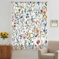thumbnail image 3 of Botanical Flower Sheer Curtains 54 Inches Long, Colorful Spring Floral Plant Leaves Light Filering Curtains, Breathable Simi Curtain Privacy Drapes for Kitchen Bathroom Small Window Treatment, 3 of 9