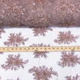 thumbnail image 3 of Vibernum Bridal Lace Sequins Beaded Scallop Fabric for Dresses 52’’ BTY (Dusty Rose), 3 of 3