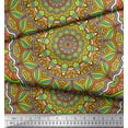 thumbnail image 3 of Soimoi Polyester Crepe Fabric Moroccan & Mandala Kaleidoscope Print Fabric by The Yard 52 Inch Wide, 3 of 3