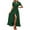 Dark Green, variant on Women's Summer Maxi Dress Casual Wrap Floral Boho Short Sleeve V Neck Split Ruffle Beach Long Dresses