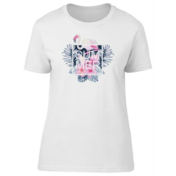 Summer Tropical Flamingo T-Shirt Women -Image by Shutterstock, Female Small