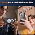 thumbnail image 6 of Magnetic for iPhone 15 Case with 2 Glass Screen Protectors, Compatible with Magsafe, Military-Grade Protection, Hard Protective Cover Shockproof Phone Case for iPhone 15, 6.1 inch, Black, 6 of 14