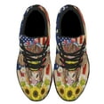 thumbnail image 2 of Patriotic Highland Cow 4th Of JulyHighland Cattle Fluffy Cow American flag Shoes Sneakers Black Size 9, 2 of 7