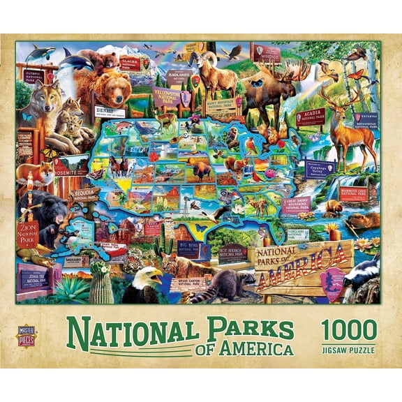 MasterPieces National Parks of America 1000 Piece Adult Jigsaw Puzzle 19.25" by 26.75"