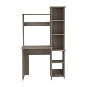 Home Office Desks, 2 Piece Office Set, Dozza Bookcase + Aramis Desk, Light Gray, Light Gray Office Desks,Particle Board Computer Desks, Furniture Office Desks & Work Surfaces