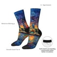 thumbnail image 4 of Rateoe Neon Shanghai Cityscape Night for Women Casual Calf Socks - Cute Crew Socks - Thin Soft Above Ankle Socks Size 5-11, 4 of 6