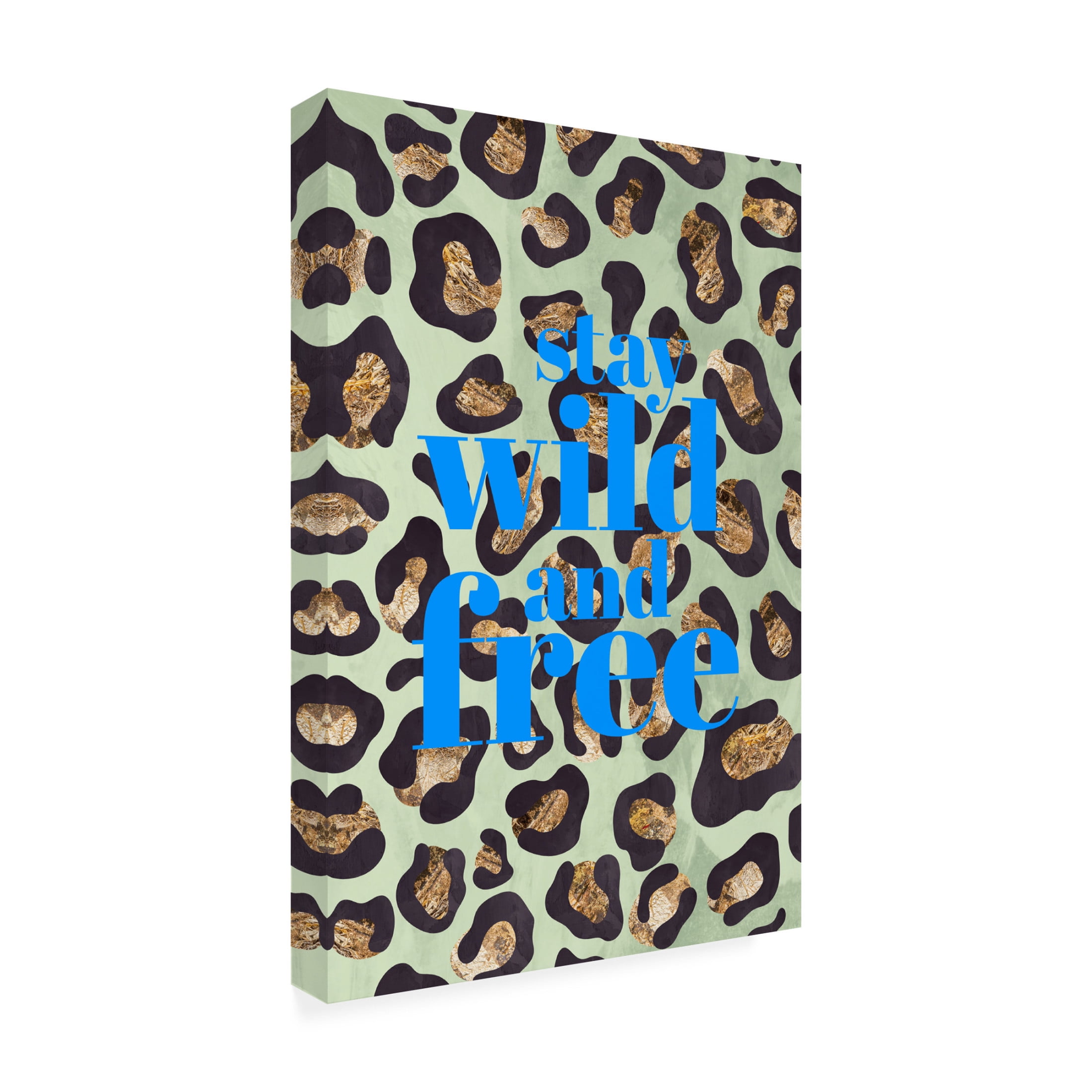 Trademark Fine Art Sarah Manovski Wild and free leopard print typography Canvas Wall Art