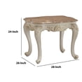 thumbnail image 4 of Acme Chantelle End Table Natural Marble Top & Pearl White, 4 of 5