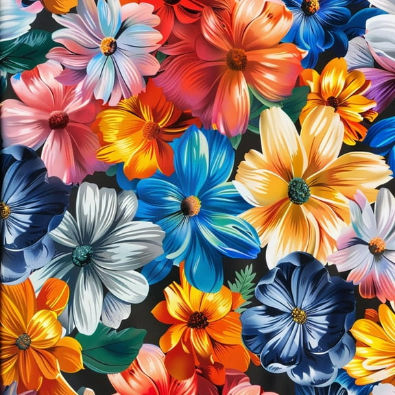 Bright Color Flowers 5D Diamond Art Painting by Number Kits for Adults DIY Paint with Full Drill Round Diamond Gems Painting Art Craft for Home Wall Decor 13.8x13.8inch