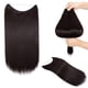 thumbnail image 4 of Nvzi Extensiones de cabello liso de una sola pieza, peluca de 35,5 cm de largo con diseño de hilo invisible, apta para cabello rizado o liso, peluca multifuncional para peinar, estilo 05, 1 pieza., 4 of 5