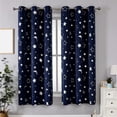 thumbnail image 4 of Tauxra Rideaux d'Extérieur à Motif d'Étoiles 52x63 Po Polyester Noir Rideaux Multicolores pour Chambre Salon Déco, 4 of 7