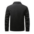 thumbnail image 4 of WTOBBY Men's Business Jacket with Lapel Zip, Solid Color Slim Fit Polyester Blend, Smart-Casual for Work and Commute, Lightweight and Durable for Professional Settings,Black L, 4 of 5