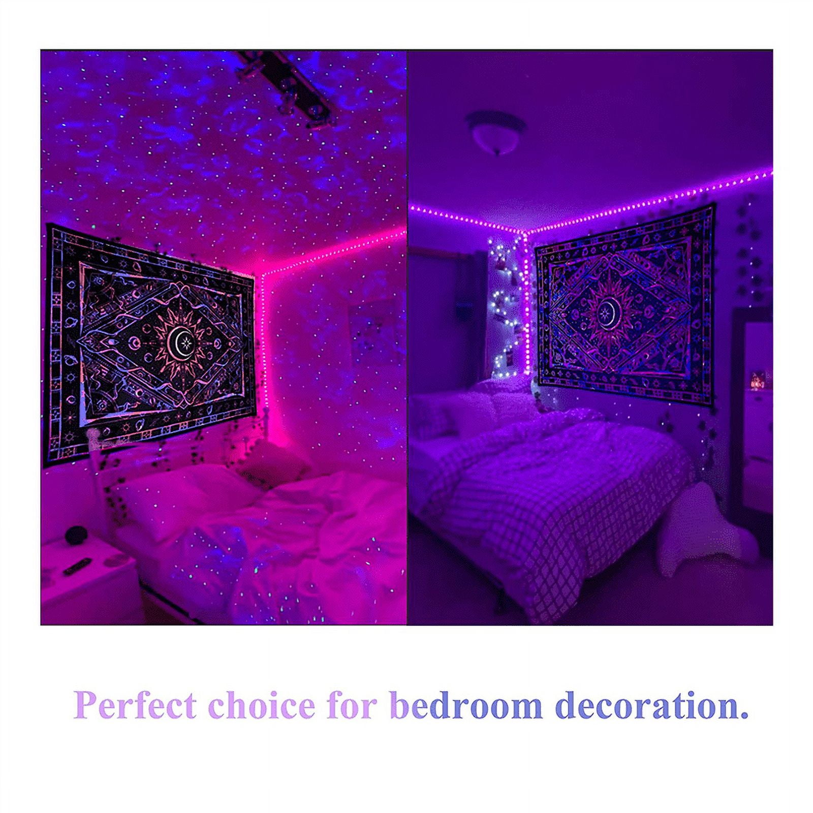 Tapestry for Bedroom Aesthetic Room Decor Wall Tapestry Blacklight Tapestry UV Reactive Black Light Posters Colorful A Walmart