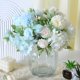 thumbnail image 4 of XmhyTop 2 ramos de flores artificiales de tacto real, flores falsas para decoración del hogar, oficina, boda, arreglo de ramo de flores artificiales para decoración (blanco, 12,6 pulgadas de largo), 4 of 5
