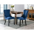 thumbnail image 4 of ODUSE-DAILY Velvet Dining Chairs Set of 6, Navy Kitchen & Dining Room Chairs, Sillas De Comedor, Nailheads Tufted, Fabric Upholstered, Solid Wood Frame (Blue, 6 Pcs), 4 of 11