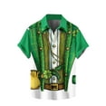 thumbnail image 2 of St Patricks Day Shirt Men, Mens Shirts Short Sleeve Funny, Men Saint Patrick Printed Turndown Collar Top Shirt Short Sleeved Lapel Tops Shirt, 2 of 5