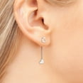 thumbnail image 3 of Personalized Planet Women's Initial Earring with Heart Dangle Button Drop Earrings, 3 of 5
