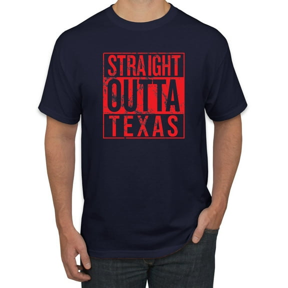 Wild Bobby, Straight Outta Texas TEX Fan | Fantasy Baseball Fans | Mens Sports Graphic T-Shirt, Navy, Small