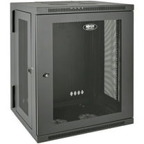 SmartRack 15U Low-Profile Switch-Depth Wall-Mount Half-Height Rack Enclosure Cabinet, Hinged Back, SRW15USPT