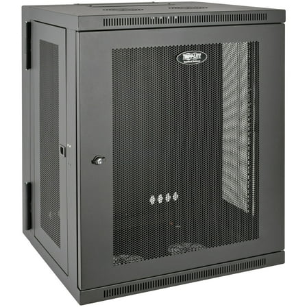 SmartRack 15U Low-Profile Switch-Depth Wall-Mount Half-Height Rack Enclosure Cabinet, Hinged Back, SRW15USPT
